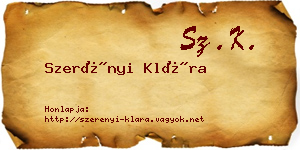 Szerényi Klára névjegykártya