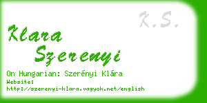 klara szerenyi business card