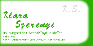 klara szerenyi business card